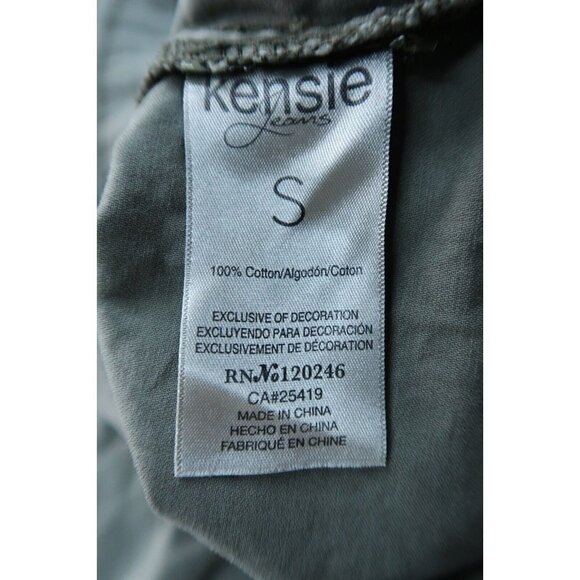 Kensie Jeans Jacket Button Zip Utility Military Green Hooded Women's Size Small - Picture 8 of 8